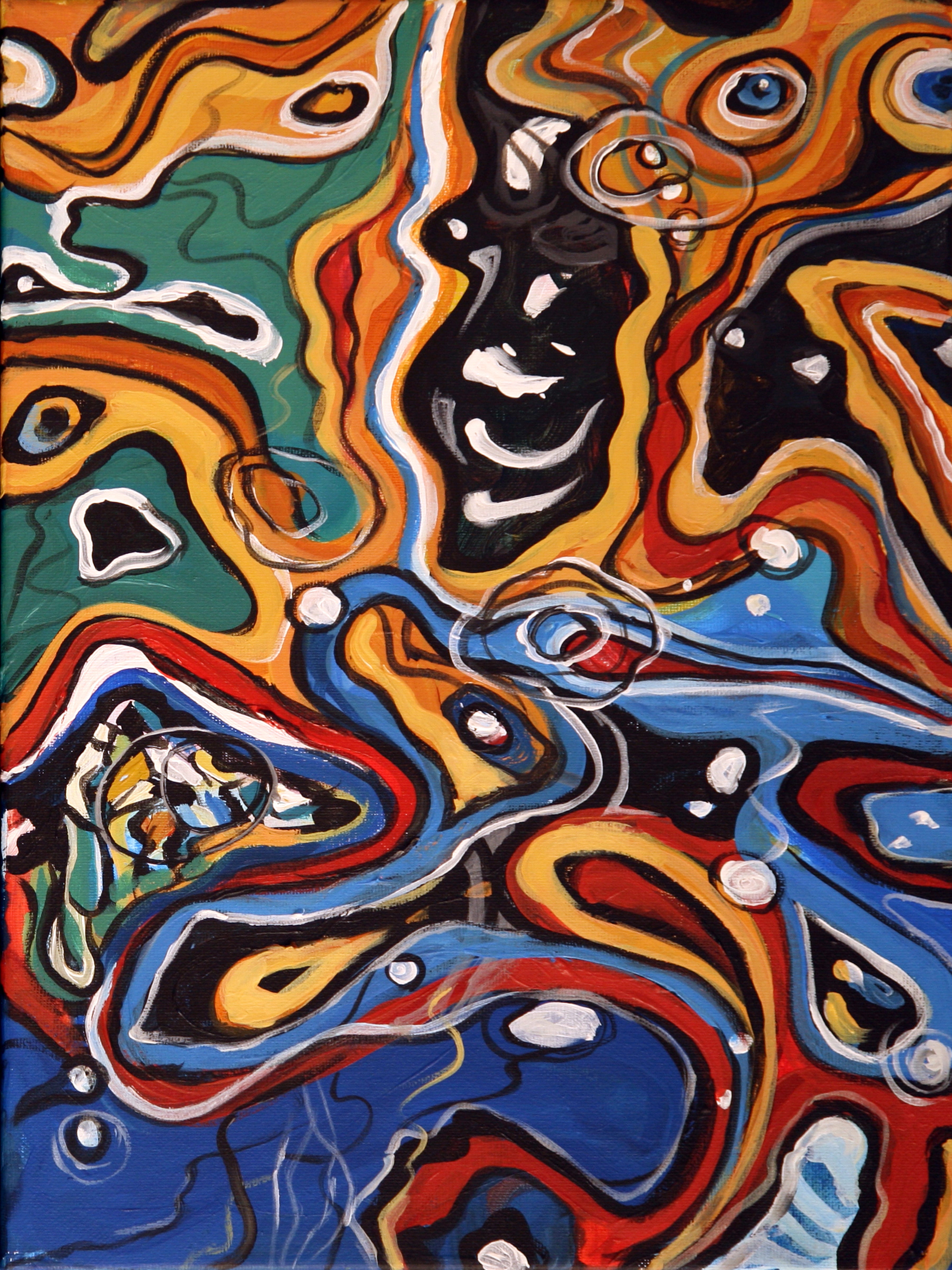 Ripples of Change II by Walaa - Original Acrylic Painting on Canvas