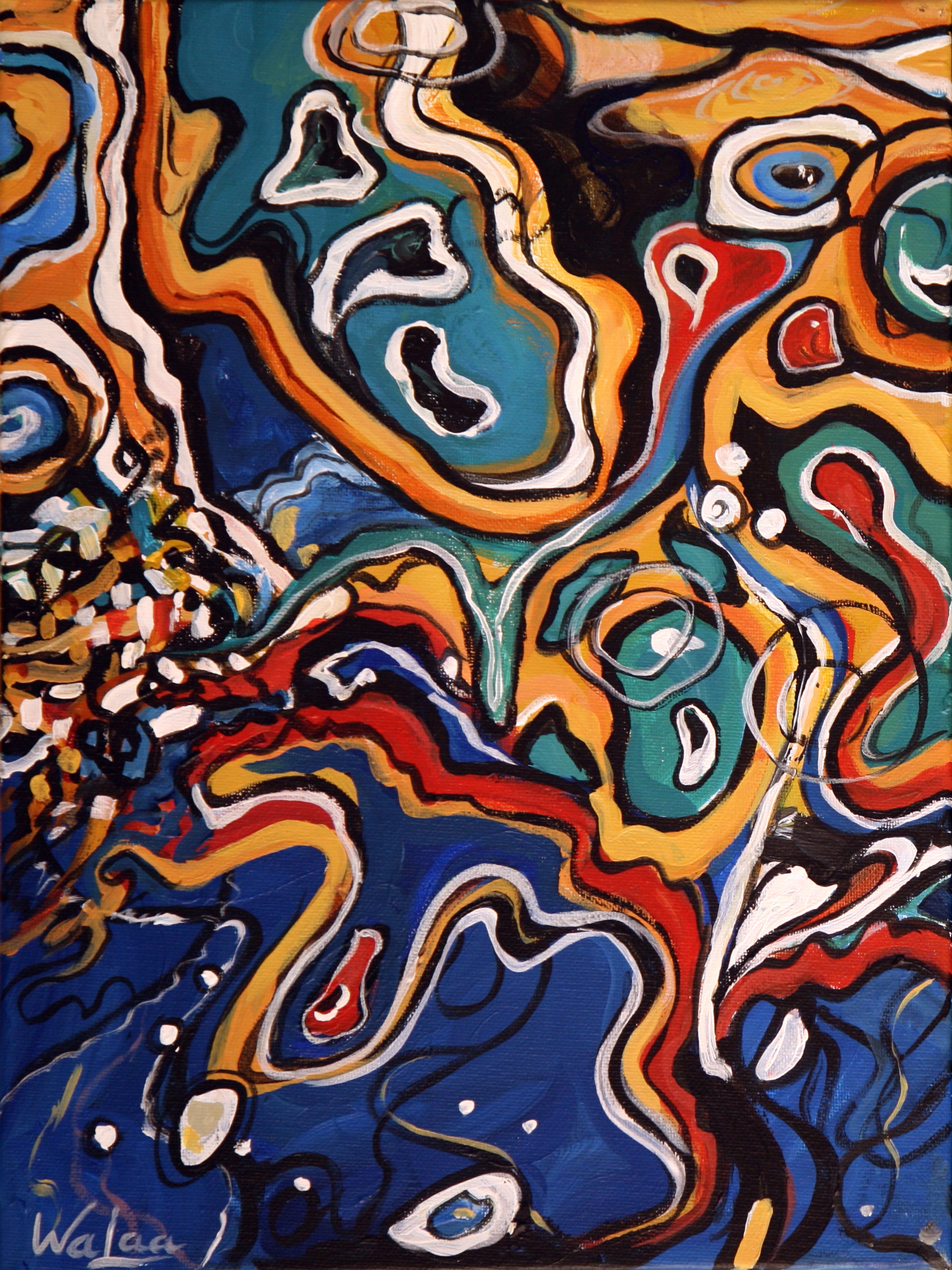 Ripples of Change I by Walaa - Original Acrylic Painting on Canvas