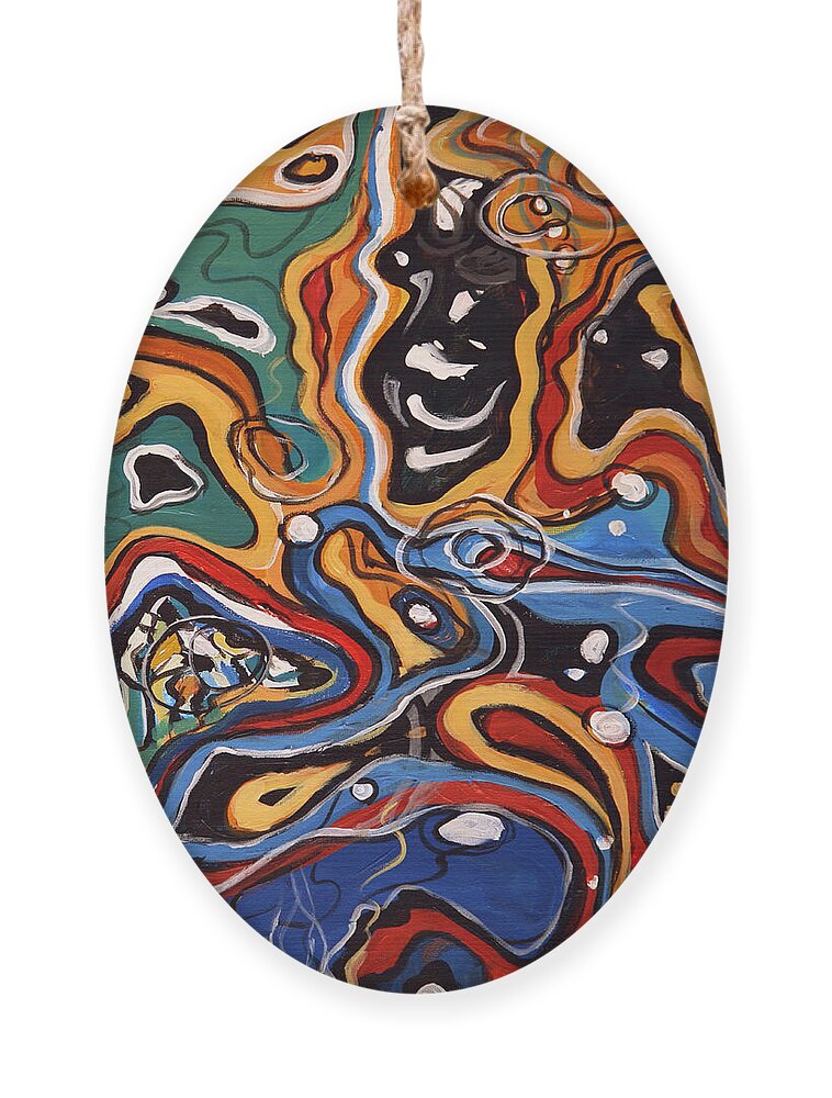 Ripples of Change II - Wood Art Ornament by Walaa