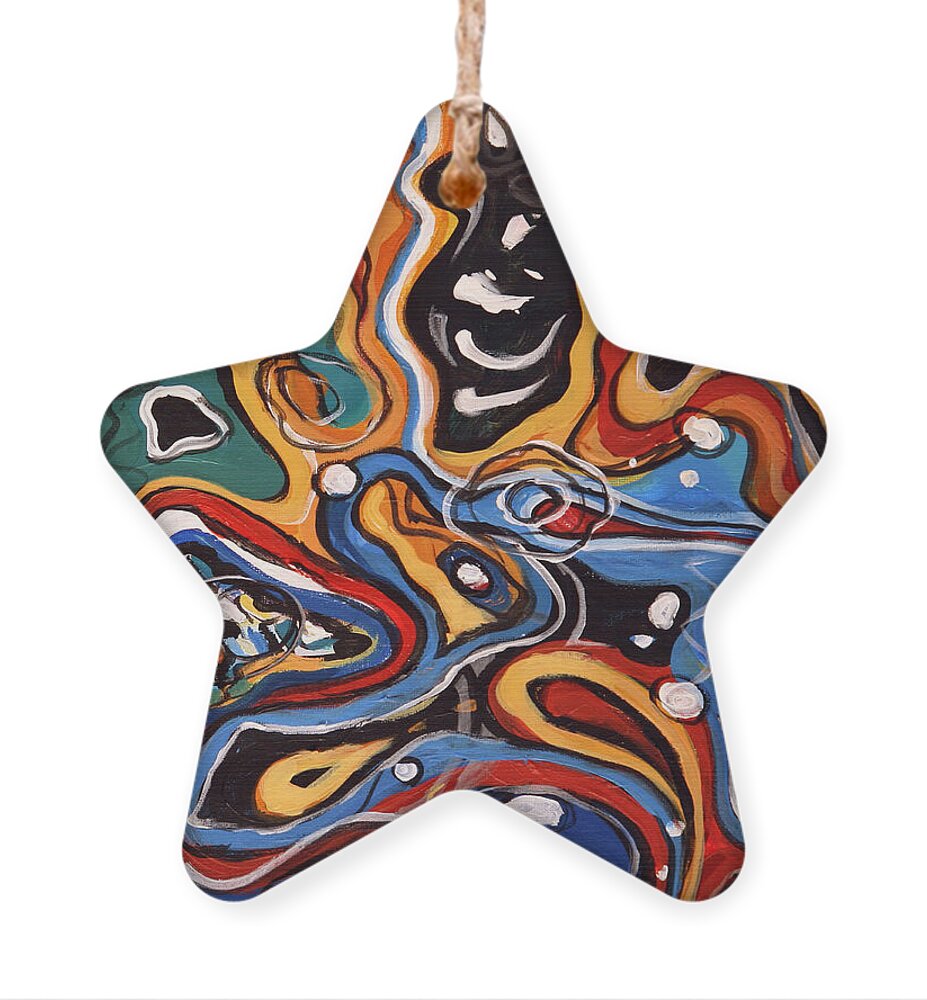 Ripples of Change II - Wood Art Ornament by Walaa