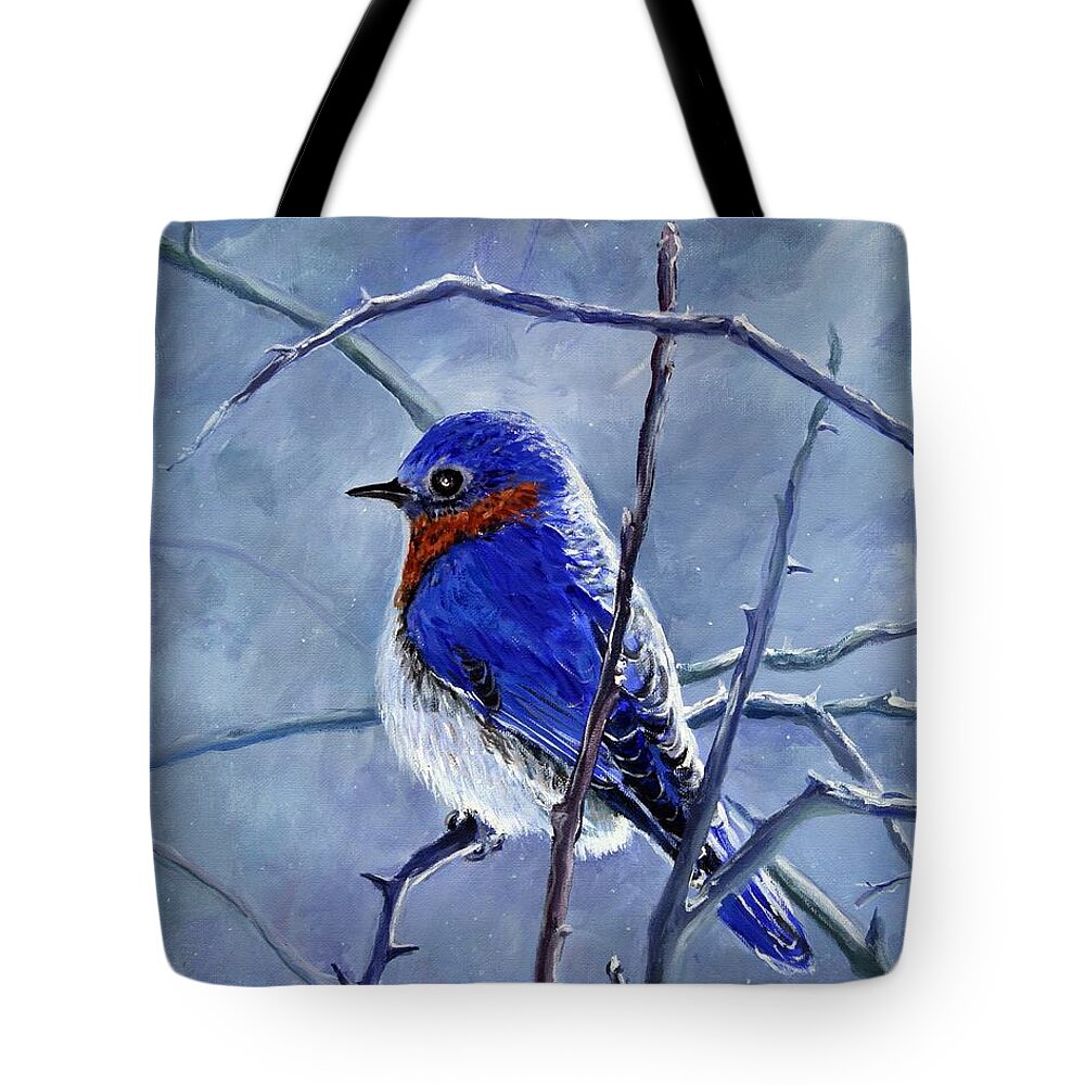 Alone In The Snow Storm - Tote Bag