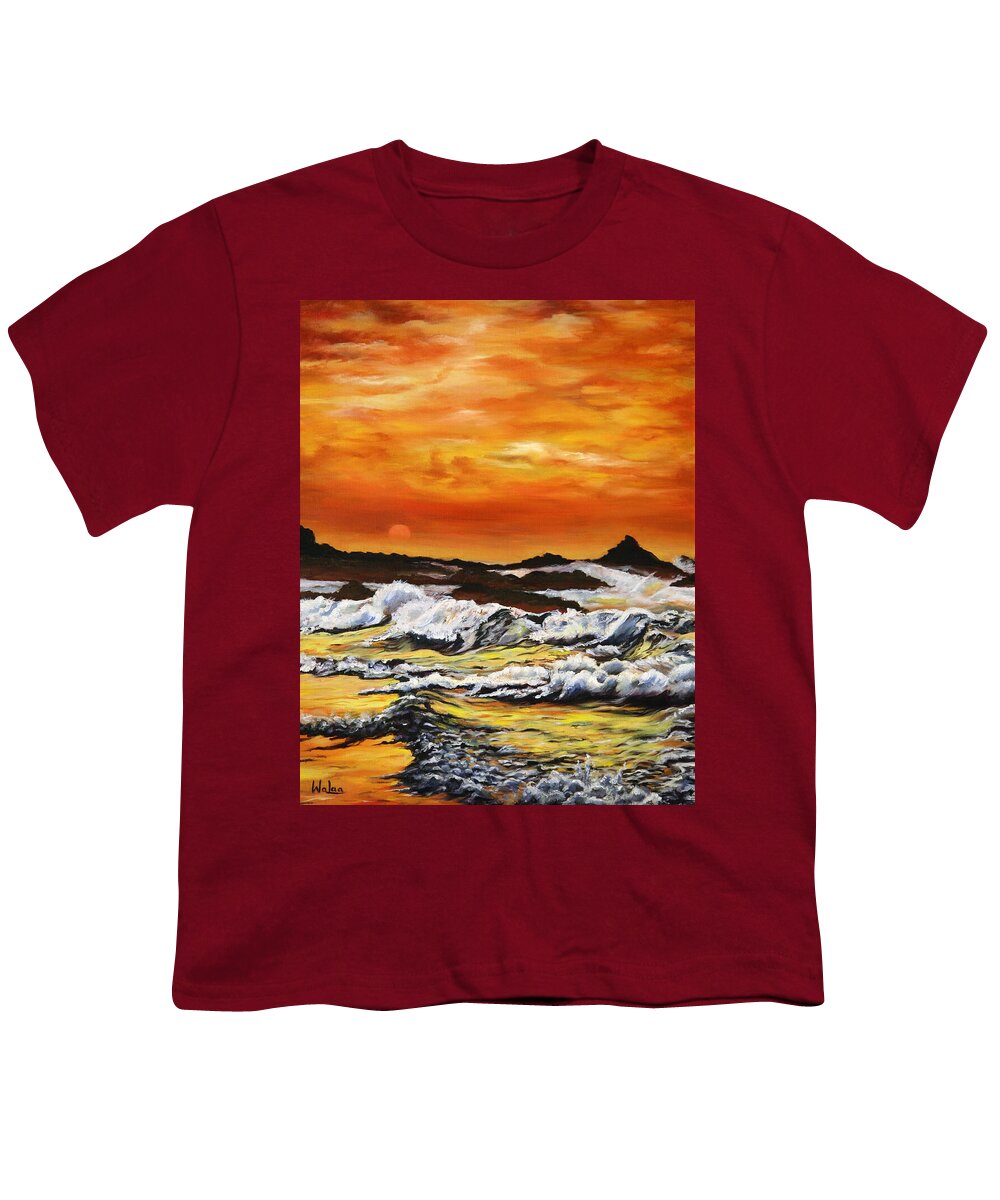 Golden Waves at Sunset - Youth T-Shirt