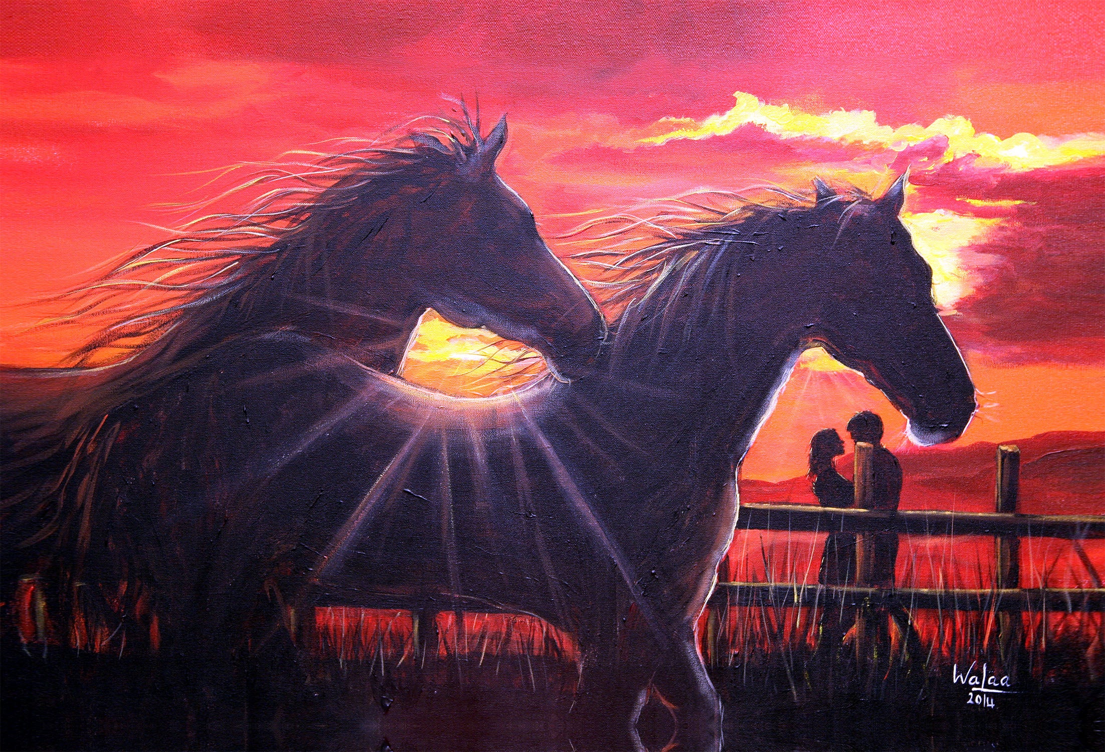 Two Horses on Sunset