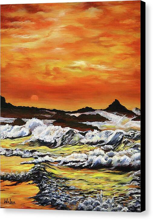 Golden Waves at Sunset - Canvas Print