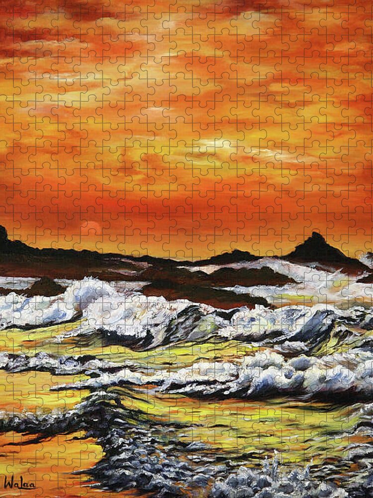 Golden Waves at Sunset - Puzzle