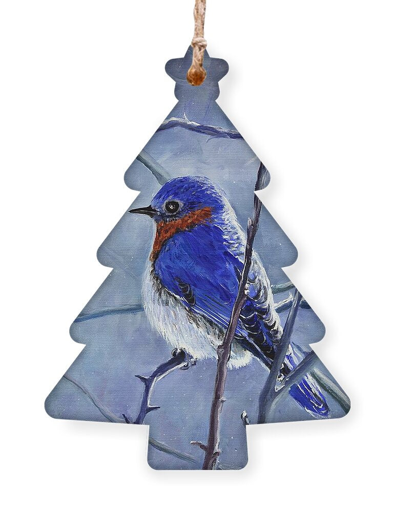 ALone in the Snow Storm - Wood Art Ornament by Walaa