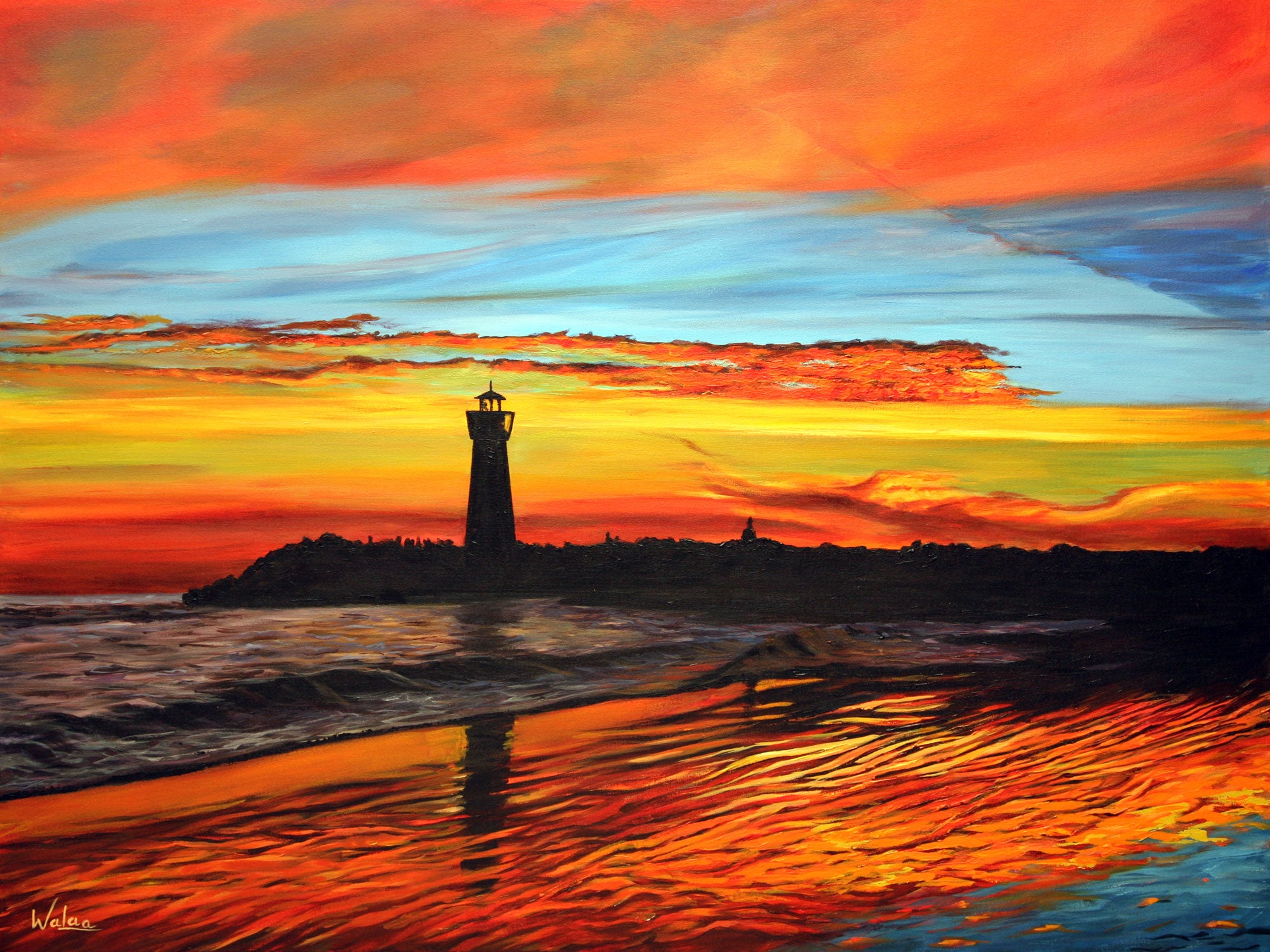 Guardian of the Dying Light by Walaa Original Acrylic Painting on Canvas