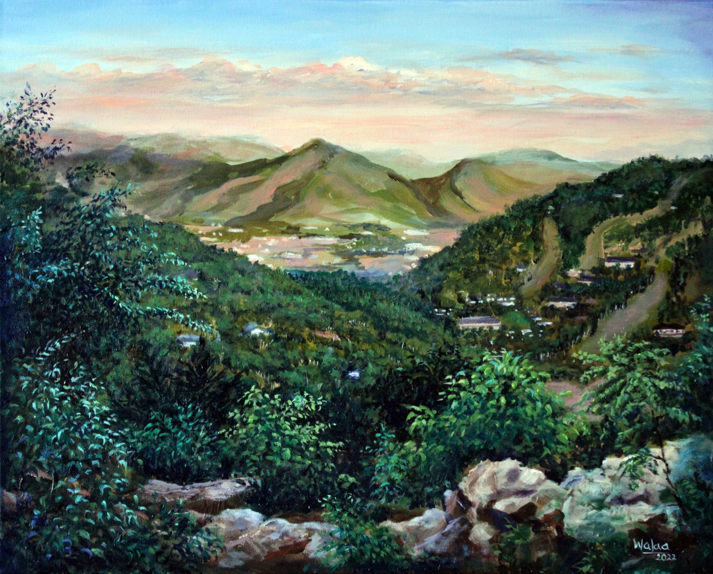 Mountain Peace in Shenandoah by Walaa Original Acrylic Painting on Canvas