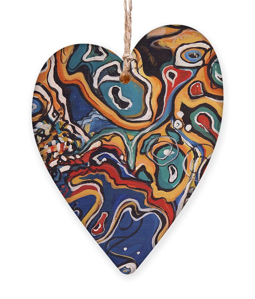 Ripples of Change I - Wood Art Ornament by Walaa