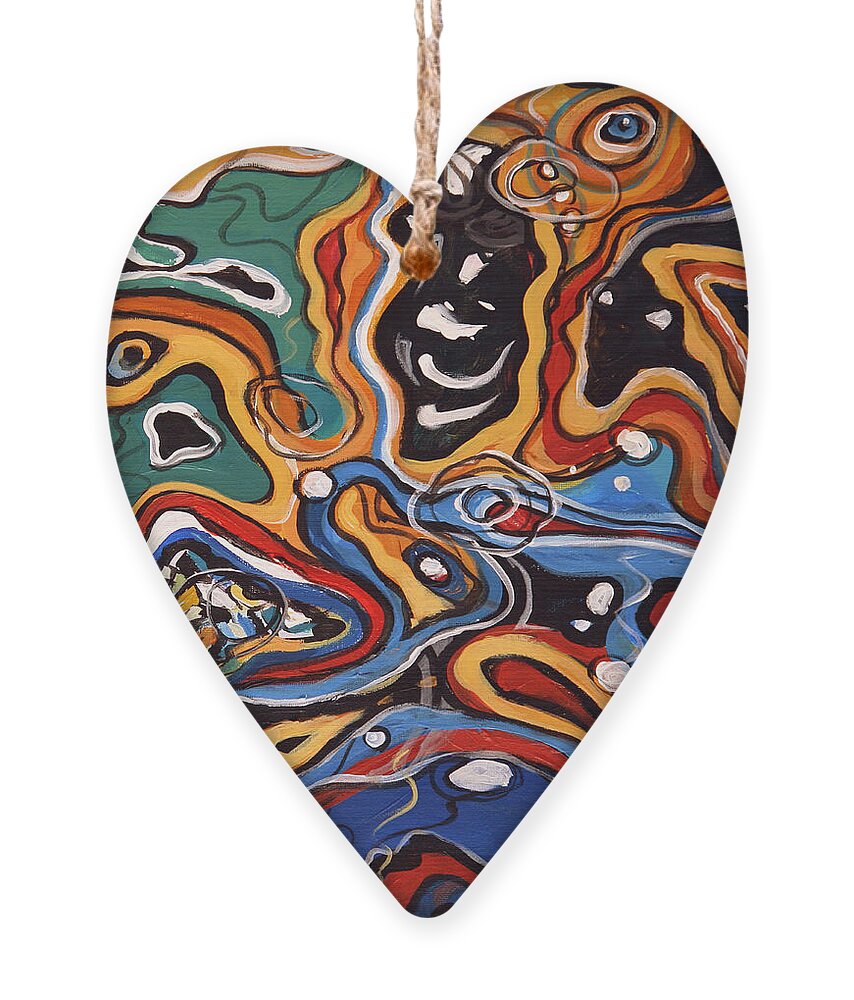 Ripples of Change II - Wood Art Ornament by Walaa