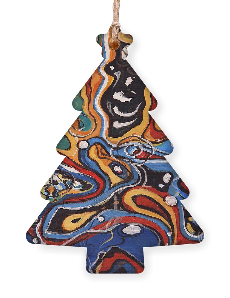 Ripples of Change II - Wood Art Ornament by Walaa