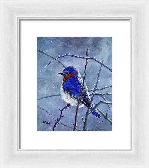 Alone In The Snow Storm - Framed Print