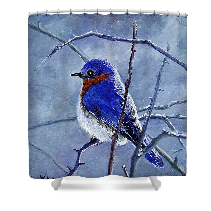 Alone In The Snow Storm - Shower Curtain