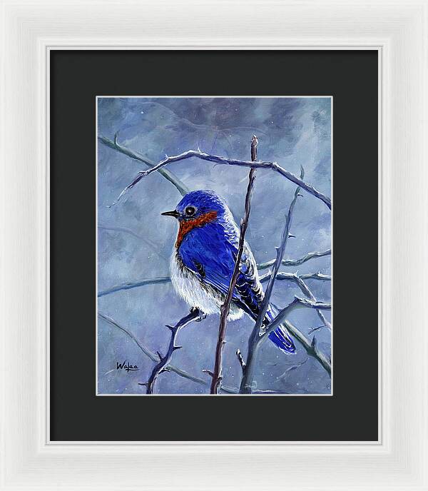 Alone In The Snow Storm - Framed Print