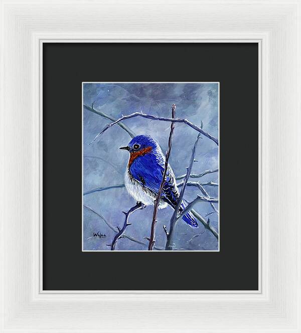 Alone In The Snow Storm - Framed Print