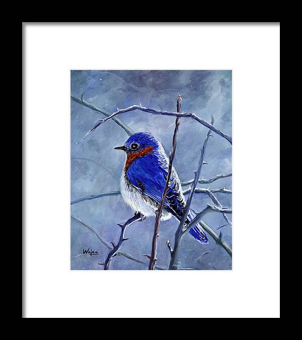 Alone In The Snow Storm - Framed Print