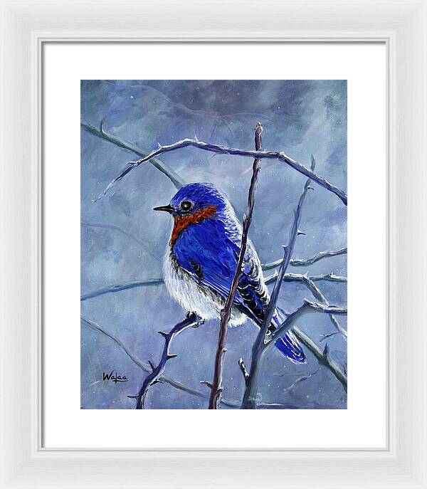 Alone In The Snow Storm - Framed Print