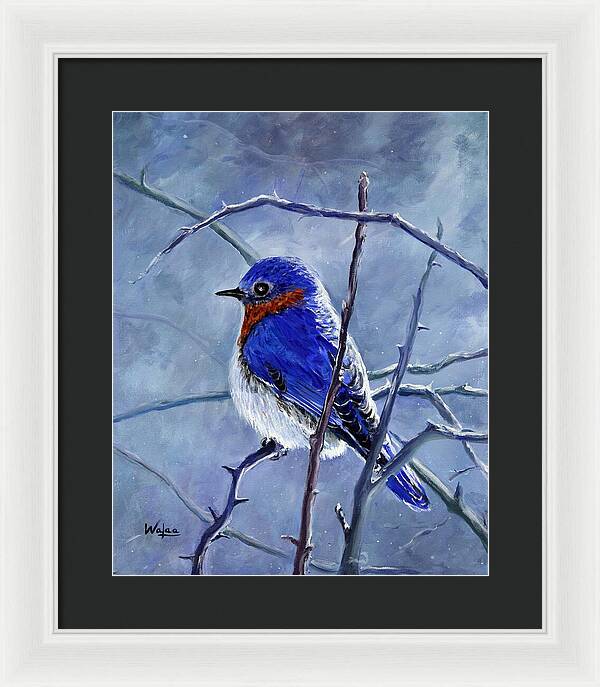 Alone In The Snow Storm - Framed Print