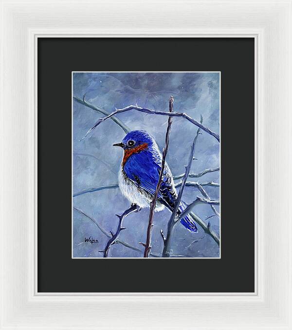 Alone In The Snow Storm - Framed Print