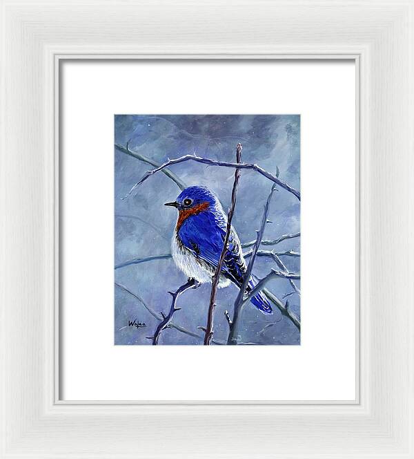 Alone In The Snow Storm - Framed Print