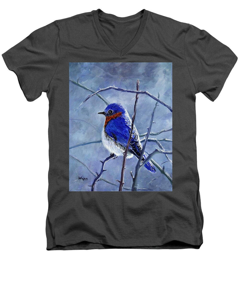 Alone In The Snow Storm - Men's V-Neck T-Shirt