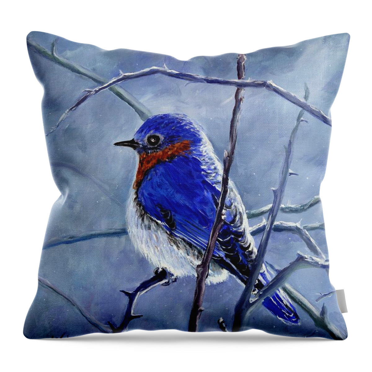 Alone In The Snow Storm - Throw Pillow