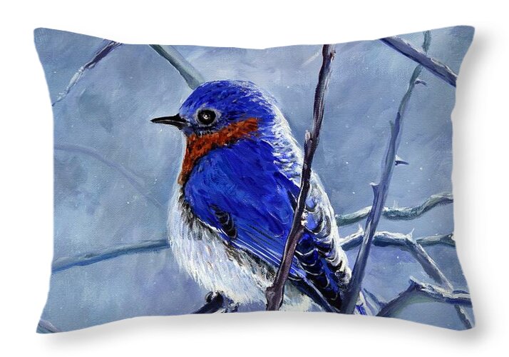 Alone In The Snow Storm - Throw Pillow