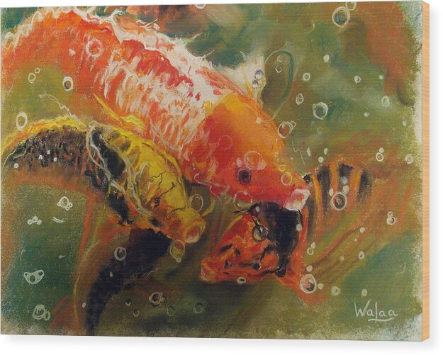 Dance of the Koi - Wood Print