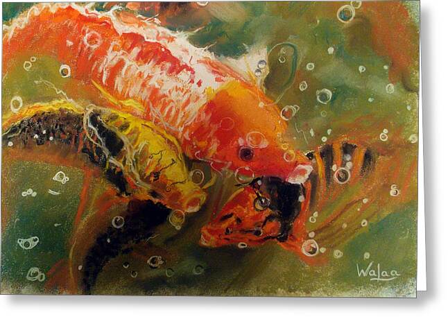 Dance of the Koi - Greeting Card