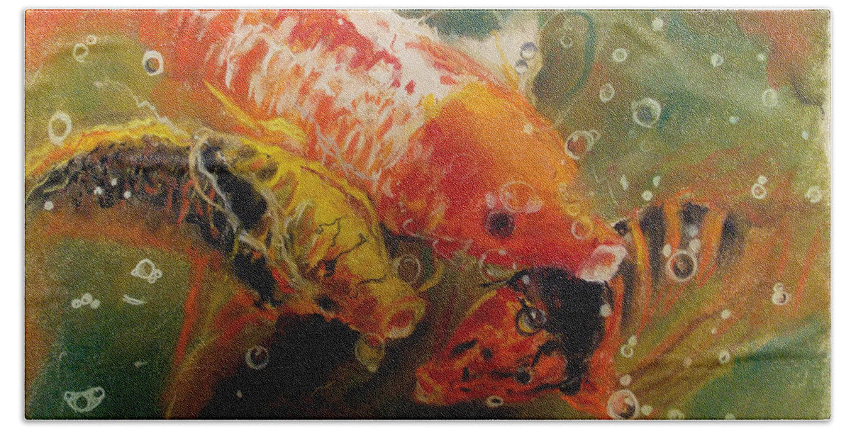 Dance of the Koi - Beach Towel