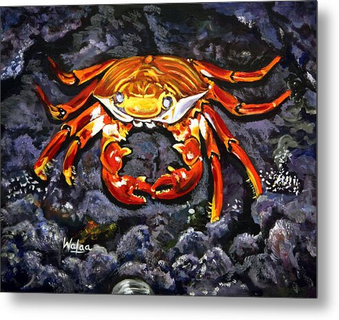 Crab's Bold Hold - Metal Print