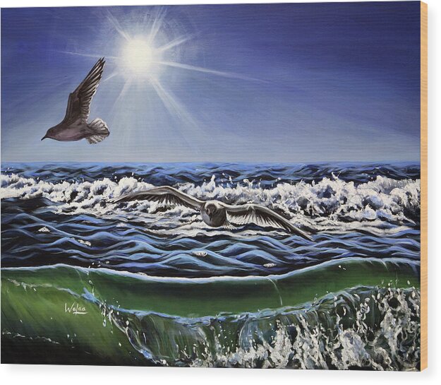 Seagull Freedom - Wood Print