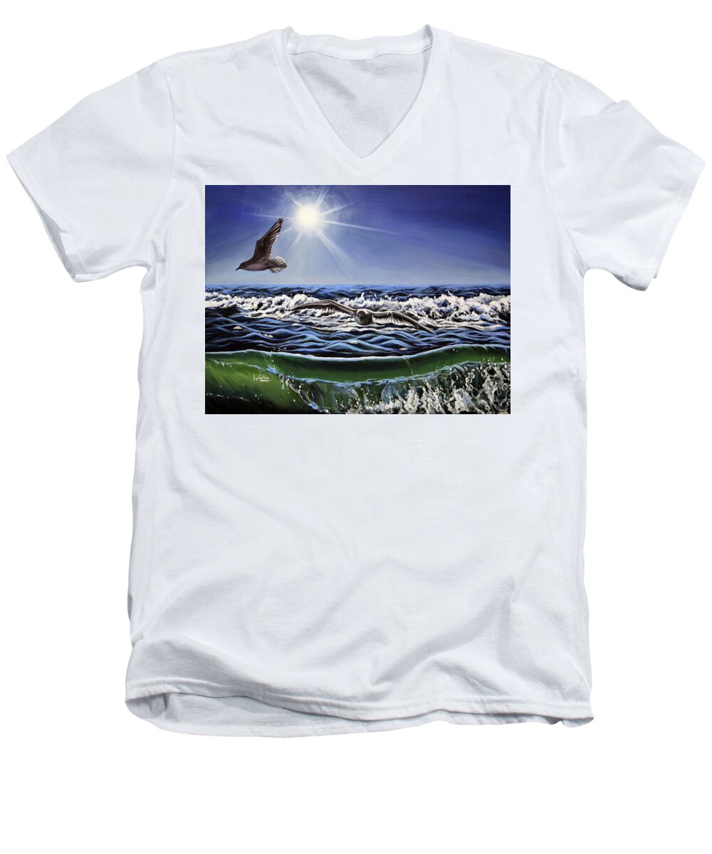 Seagull Freedom - Men's V-Neck T-Shirt