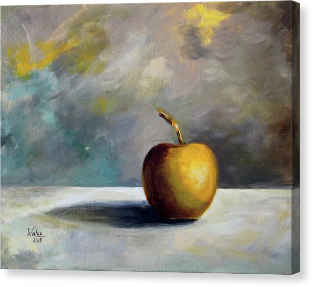 Solitary Golden Apple by Walaa - Canvas Print