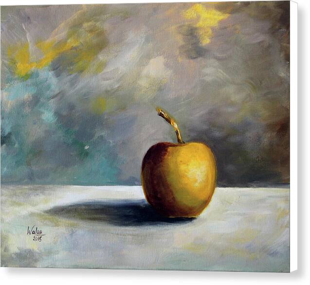 Solitary Golden Apple by Walaa - Canvas Print