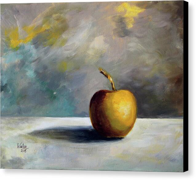 Solitary Golden Apple by Walaa - Canvas Print