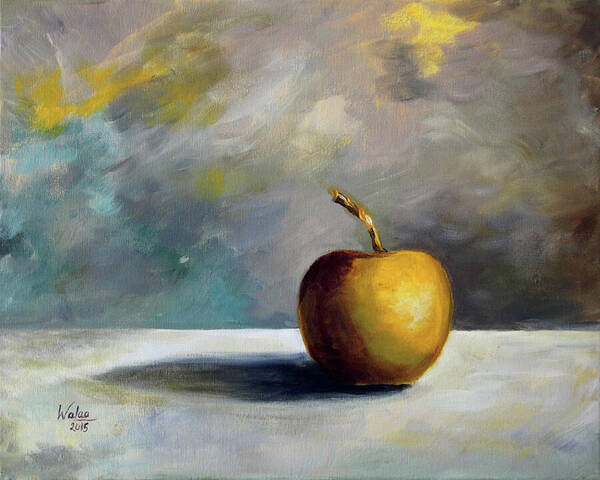 Solitary Golden Apple - Paper Print