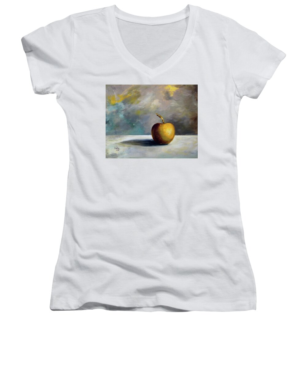 Solitary Golden Apple - Women's V-Neck