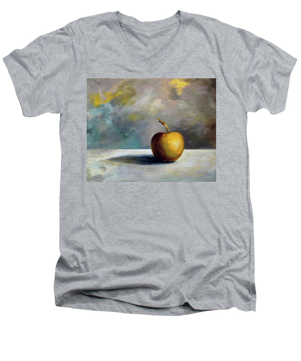 Solitary Golden Apple - Men's V-Neck T-Shirt