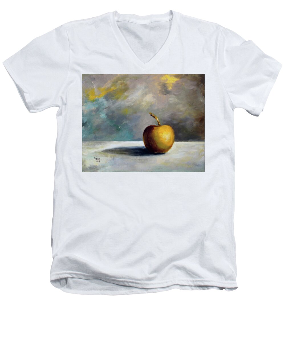 Solitary Golden Apple - Men's V-Neck T-Shirt