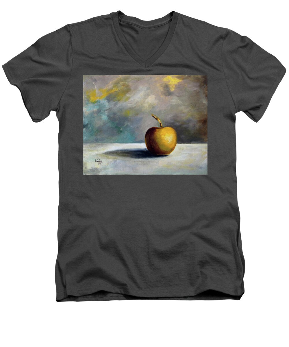 Solitary Golden Apple - Men's V-Neck T-Shirt