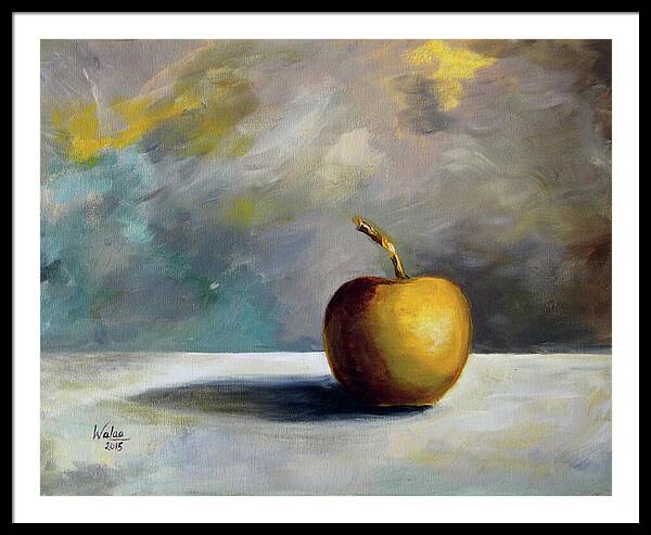 Solitary Golden Apple - Framed Print