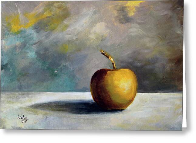 Solitary Golden Apple - Greeting Card