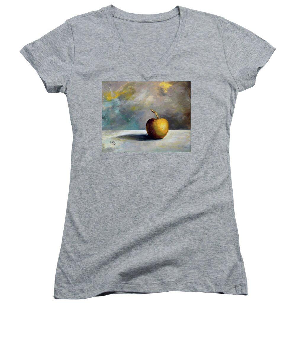 Solitary Golden Apple - Women's V-Neck