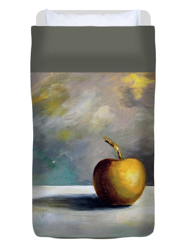 Solitary Golden Apple - Duvet Cover