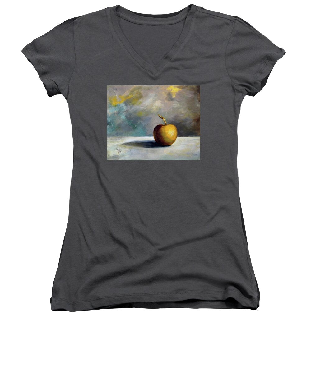 Solitary Golden Apple - Women's V-Neck