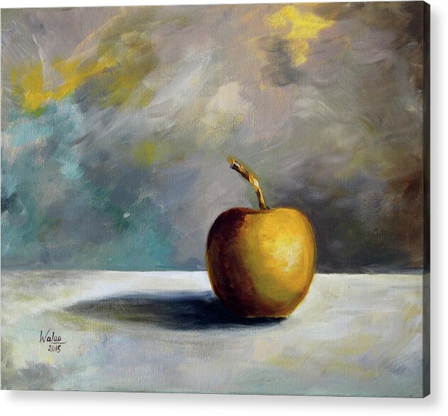 Solitary Golden Apple - Acrylic Print