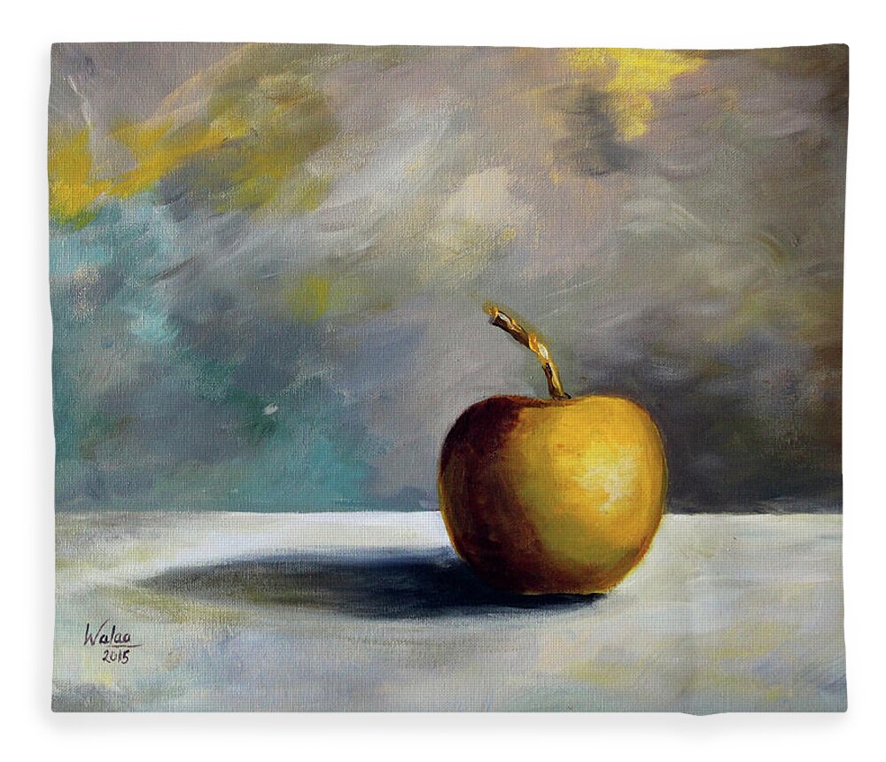 Solitary Golden Apple - Fleece Blanket