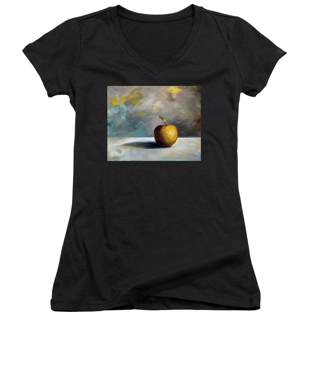 Solitary Golden Apple - Women's V-Neck