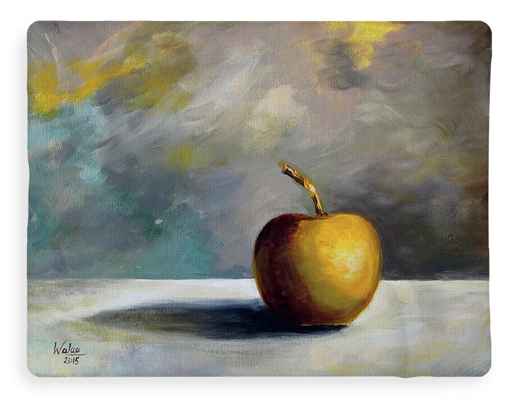 Solitary Golden Apple - Fleece Blanket